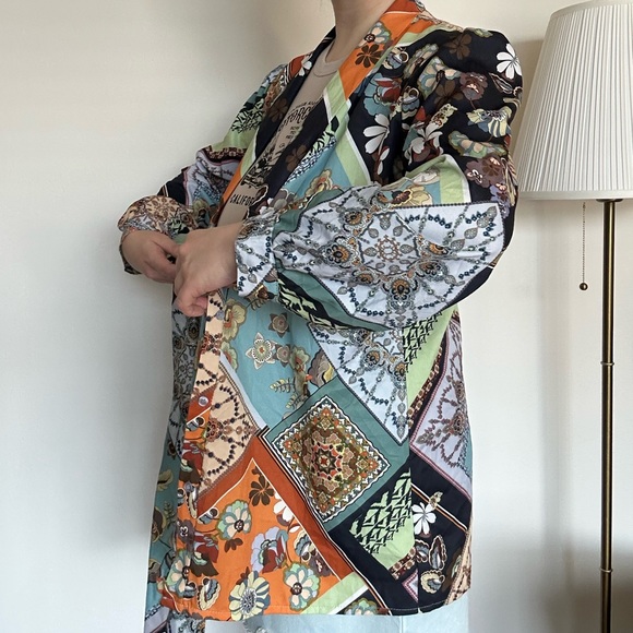 Floral print blouse size M/L / women's shirt - Picture 7 of 16